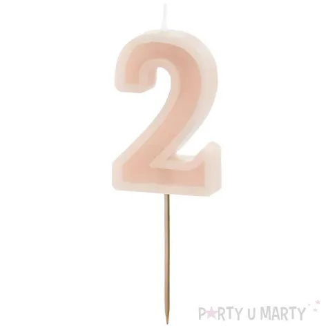 wieczka na tort cyfra 2 brudny r partydeco 10 cm