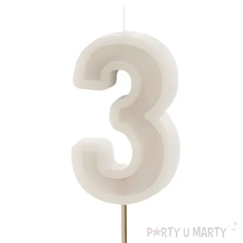 wieczka na tort cyfra 3 be owy partydeco 10 cm