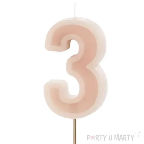 wieczka na tort cyfra 3 brudny r partydeco 10 cm