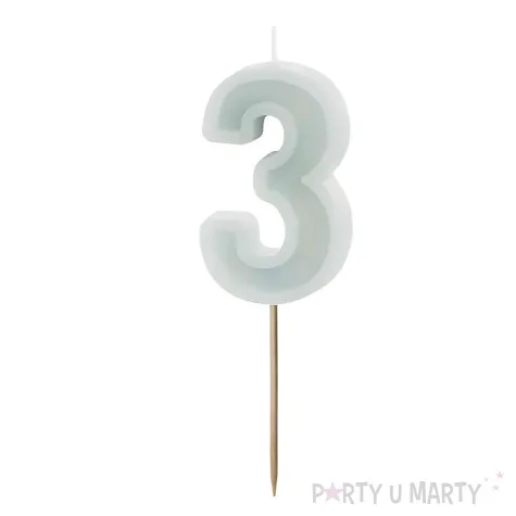 wieczka na tort cyfra 3 mi towy jasny partydeco 10 cm
