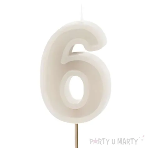 wieczka na tort cyfra 6 be owy partydeco 10 cm