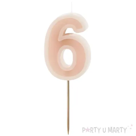 wieczka na tort cyfra 6 brudny r partydeco 10 cm