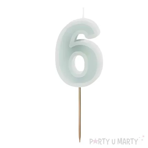 wieczka na tort cyfra 6 mi towy jasny partydeco 10 cm