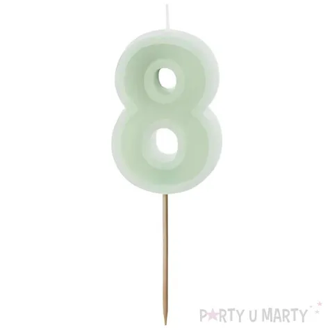 wieczka na tort cyfra 8 zielony partydeco 10 cm