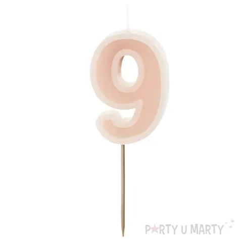 wieczka na tort cyfra 9 brudny r partydeco 10 cm