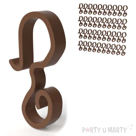 wieszak haczyki na rynne do lampek choinkowych brazowy 40 szt