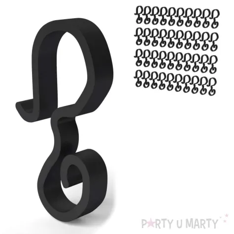 wieszak haczyki na rynne do lampek choinkowych czarny 40 szt