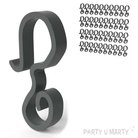 wieszak haczyki na rynne do lampek choinkowych grafitowy 40 szt