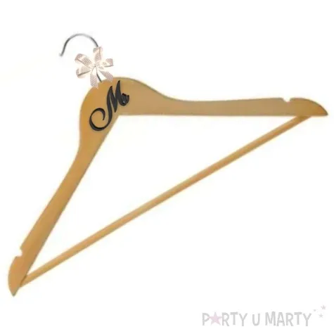 wieszaki slubne mr i mrs czarny czarny drewno 2 szt