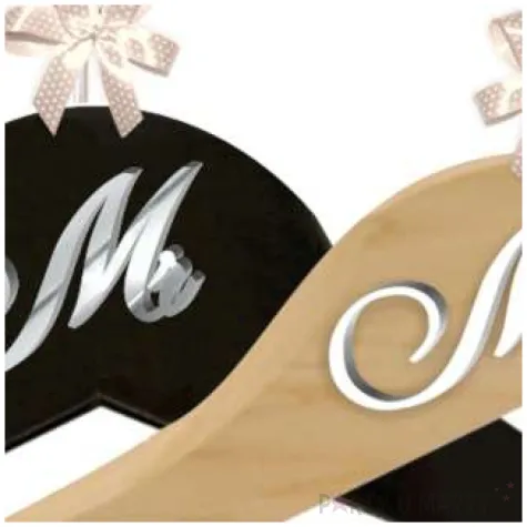 wieszaki slubne mr i mrs srebrny bialy czarny drewno 2 szt