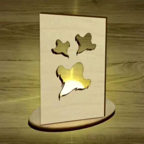 witrazyk drewniany halloween duszki 10 cm