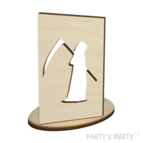 witrazyk drewniany halloween smierc z kosa 10 cm