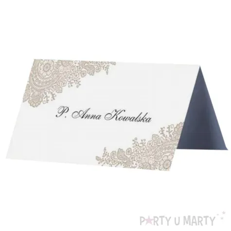 wizytowka na stol bezowy wzor partydeco 25 szt