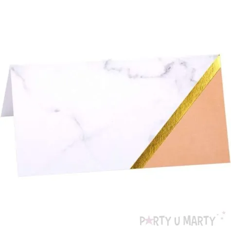 wizytowka na stol marmur ze zlotem brzoskwiniowa godan 10 szt