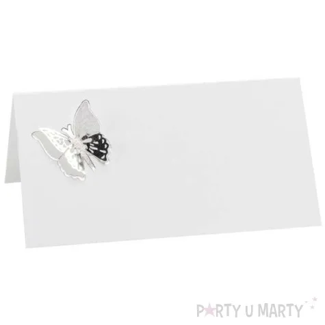 wizytowka na stol motyl srebrny godan 10 szt