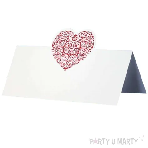 wizytowka na stol serduszko partydeco 25 szt