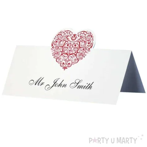 wizytowka na stol serduszko partydeco 25 szt