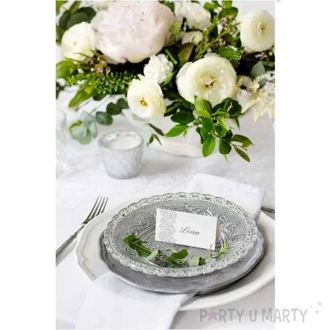 wizytowka na stol srebrny wzor partydeco 25 szt