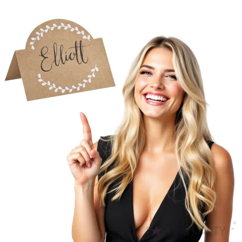 wizytowka na stol zaokraglona rustykalna ginger ray 10 szt