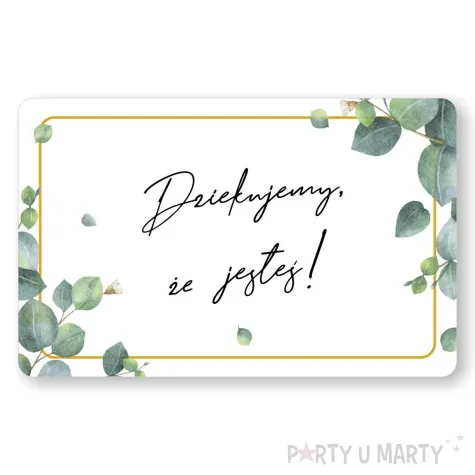 wizytowka z klamerka eukaliptus z hostia podziekowanie 10 szt