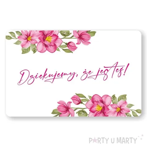 wizytowka z klamerka rozowe serce podziekowanie 10 szt