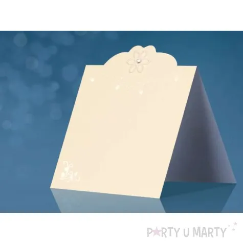 wizytowki na stol cyrkonia ecru partydeco 25 szt
