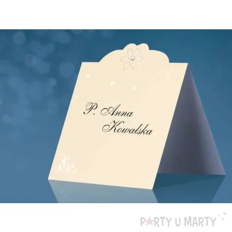 wizytowki na stol cyrkonia ecru partydeco 25 szt