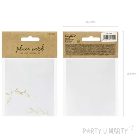 wizytowki na stol galazki zlote partydeco 10 szt