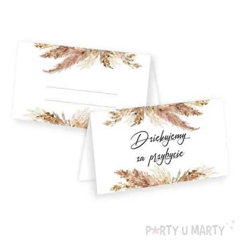 wizytowki na stol komunia boho 5 x8 cm 10 szt