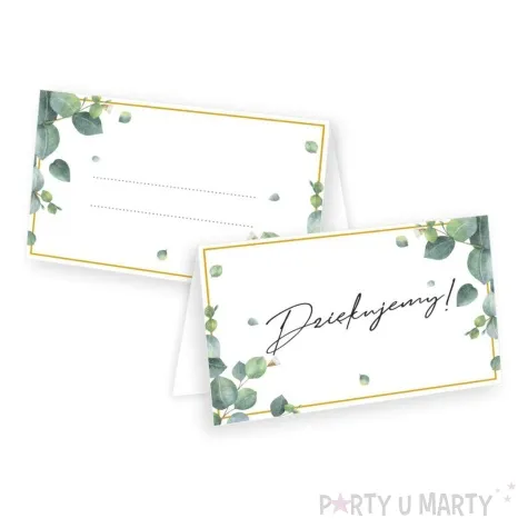 wizytowki na stol komunia ihs eukaliptus z hostia 5 x8 cm 10 szt