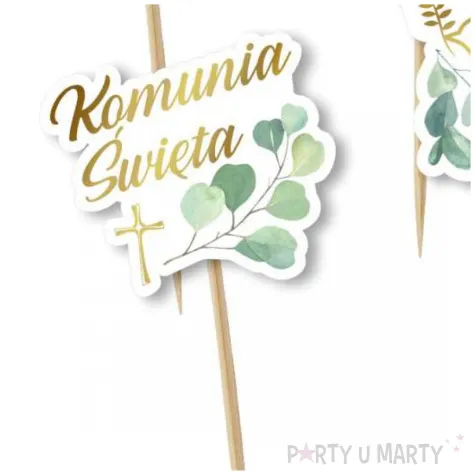 wizytowki na stol komunia ihs eukaliptus z hostia 5 x8 cm 10 szt