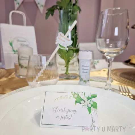 wizytowki na stol komunia ihs konwalie 5x8 cm 10 szt