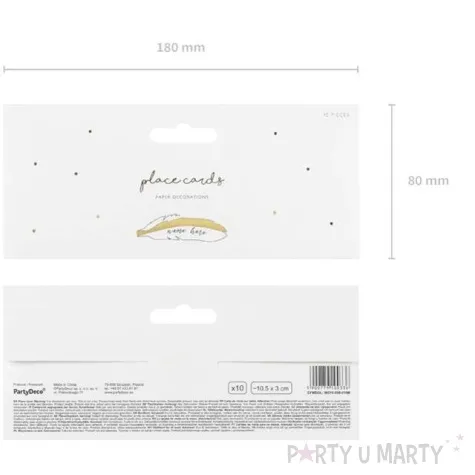 wizytowki na stol piorko zlote partydeco 10 szt