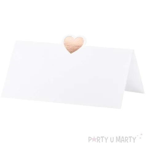 wizytowki na stol serce szampanskie partydeco 10 szt