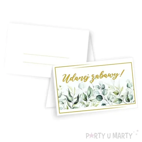 wizytowki na stol udanej zabawy listki 5x8 cm 10 szt