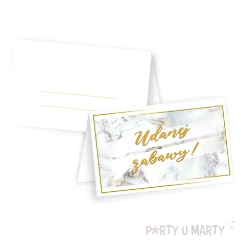 wizytowki na stol udanej zabawy marmur 5x8 cm 10 szt