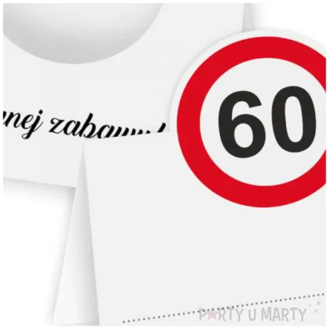 wizytowki na stol winietki dekoracja na 60 urodziny traffic birthday dla gosci 10 szt