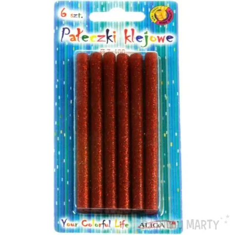 wklad klejowy cienki czerwony brokatowy aliga 7x100 mm 6 szt