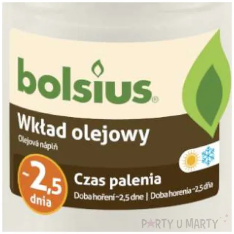 wklad olejowy premium 2 5 dnia bialy bolsius 95 mm