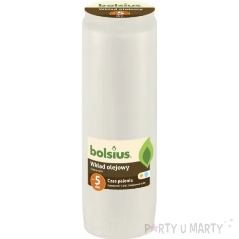 wklad olejowy premium 5 dni bialy bolsius 176 mm