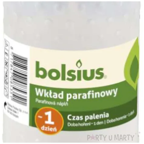 wklad parafinowy classic 24h bialy bolsius 90 mm