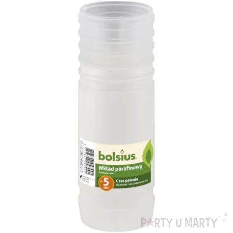 wklad parafinowy classic 5 dni bialy bolsius 195 mm