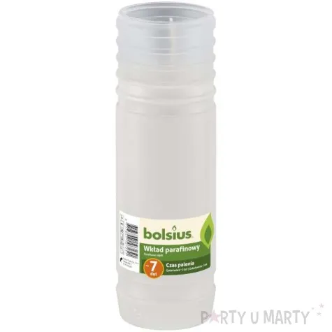 wklad parafinowy classic 7 dni bialy bolsius 220 mm
