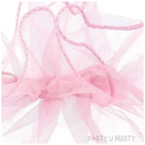 woreczki z organzy sciagane okragle rozowe ciemne partydeco 25 cm 10 szt