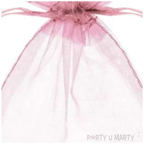 woreczki z organzy sciagane proste rozowe partydeco 10 cm 10 szt
