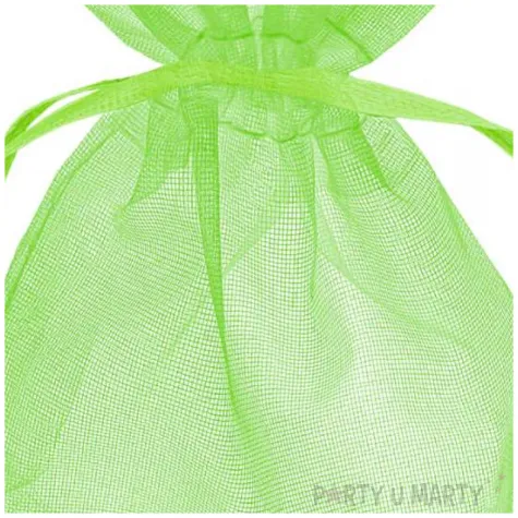 woreczki z organzy sciagane proste zielony partypal 10 x 15 cm 10 szt