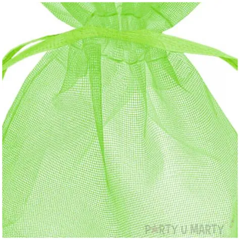 woreczki z organzy sciagane proste zielony partypal 7 x 9 cm 10 szt