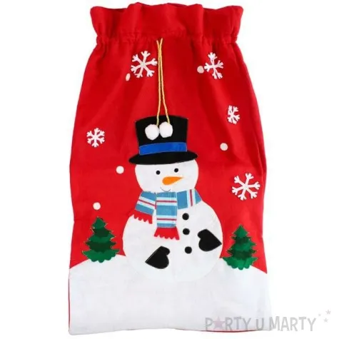 worek mikolaja swiateczny balwanek godan 100 x 60 cm