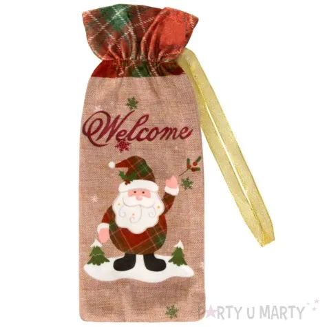 worek mikolaja swiety mikolaj welcome bezowy partypal 33 5x12 5 cm