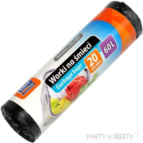 worki na smieci classic 60l czarne ravi 20 szt